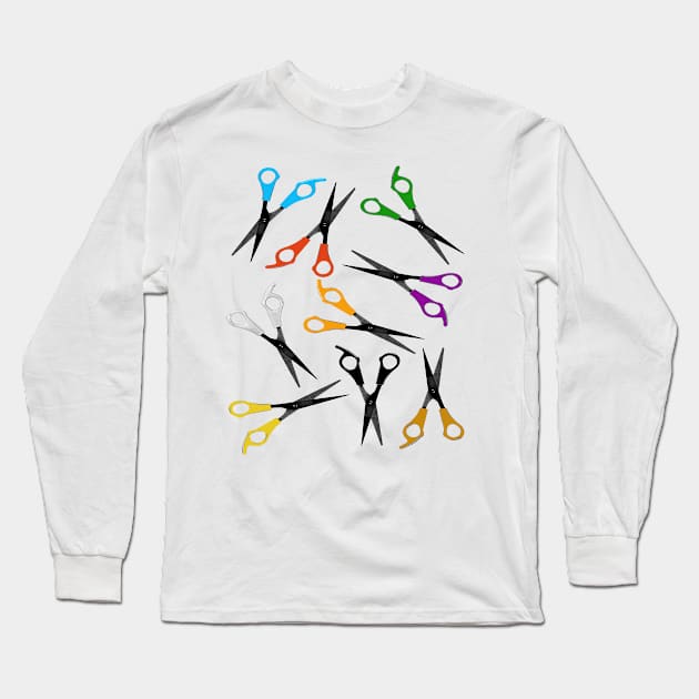 Colorful Scissors Art Long Sleeve T-Shirt by piksimp